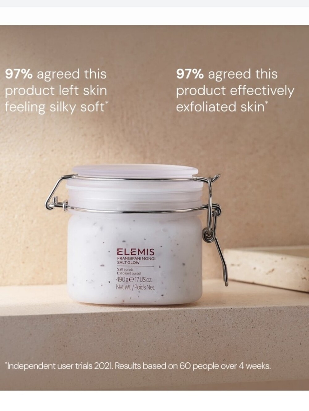 ELEMIS Frangipani Monoi Salt Glow Exfoliating Salt Scrub, 17oz (Full Size), New - Picture 3 of 9